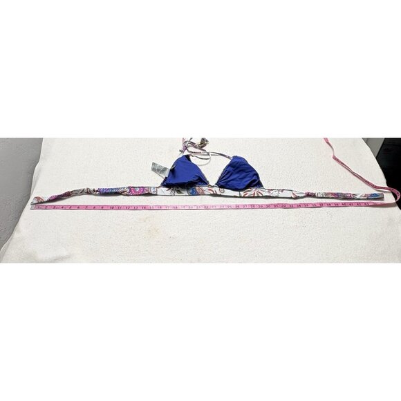 LA BLANCA Women Triangle Halter Bikini Top Sz 6 Multicolor Paisley Summer 79-23 - Picture 9 of 10